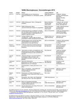 Das Programm des Nabu-Barsinghausen für 2015 jetzt als PDF