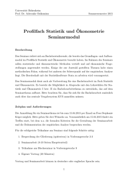Seminar Themen - Lehrstuhl für Statistik und Ökonometrie I