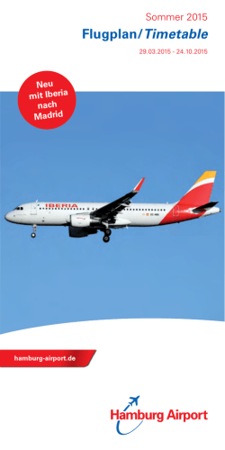 Flugplan/Timetable - Flughafen Hamburg