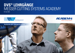 DVS&reg; Lehrg&auml;nge Messer Cutting systeMs ACAdeMy