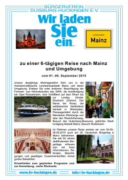 zu einer 6-tägigen Reise nach Mainz und Umgebung