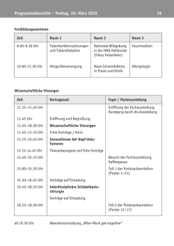 Programmübersicht – Freitag, 20. März 2015 16 - wd