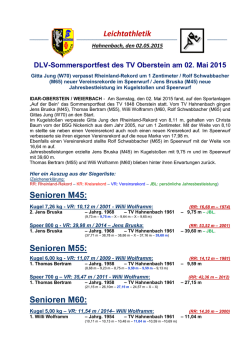 DLV-Sommersportfest des TV Oberstein