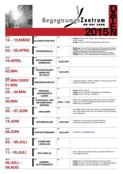 Halbjahresplan - Pfingstgemeinde R&uuml;ti