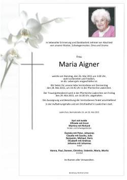 Maria Aigner - Bestattung Leitner Laakirchen