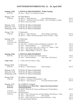 Gottesdienste 2015 - 12 04 - 26 04