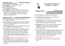GOTTESDIENSTORDNUNG Stadtpfarrei St. Jakob