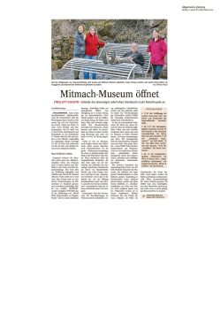 Mitmach-Museum öffnet 13.04.2015 - Naturpark Soonwald-Nahe