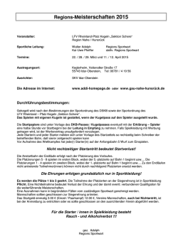 Regions-Meisterschaften 2015