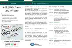 MPA NRW - Forum „ISO 9001:2015“