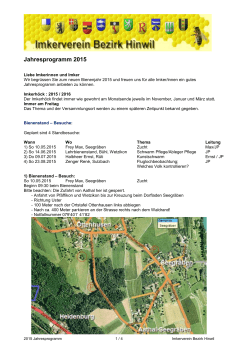 2015 Jahresprogramm - Website Imkerverein Bezirk Hinwil