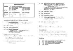 GOTTESDIENSTE Vorschau
