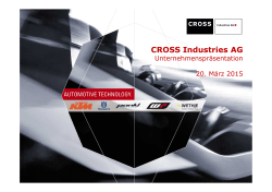 28. Unternehmenspräsentation CROSS Industries AG