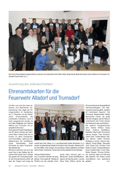 Ehrenamtskarten f&uuml;r die Feuerwehr Alladorf und Trumsdorf