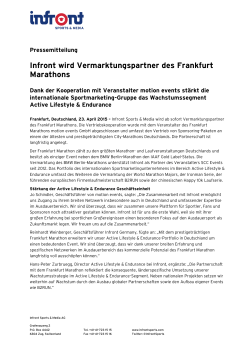 Infront wird Vermarktungspartner des Frankfurt Marathons