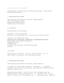 PUBLIKATIONEN - Medienwissenschaft - Hu