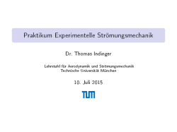 Praktikum Experimentelle Strömungsmechanik