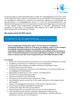 Erzieher/in als Gruppenleitung