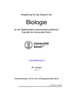 letzter Update: 20.03.2015 - Studium Biologie