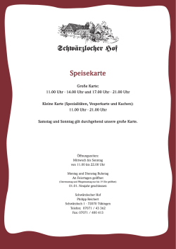 Speisekarte - Schw&auml;rzlocher Hof