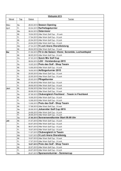 Wettspiele 2015 - Golfclub Tessin