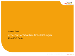 Hannes Seidl dena-Plattform Systemdienstleistungen. 27.01.2015