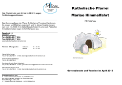 Katholische Pfarrei Mariae Himmelfahrt
