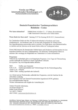 internationaler Beziehungen e.V. - Verein zur Pflege internationaler