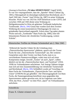 Historisches Treffen im Wiener Schottenhof am 2. Mai 1945 Franz X