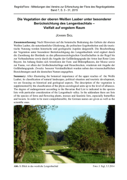 Die Vegetation der oberen Wei&szlig;en Laaber unter besonderer