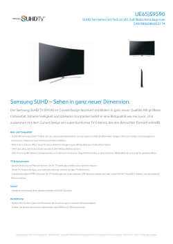 UE65JS9590 Samsung SUHD – Sehen in ganz neuer Dimension.