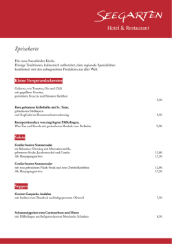 Speisekarte - Hotel Seegarten