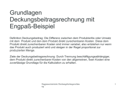 Grundlagen Deckungsbeitragsrechnung mit Engpa&szlig;