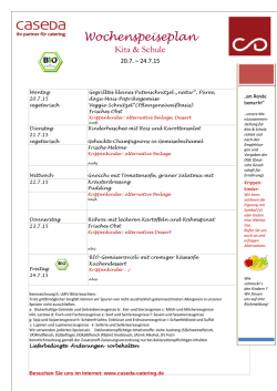 Wochenspeiseplan