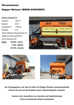 Streuautomat Küpper Weisser IMSSN E29050HFA