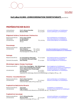 Lehrkoordination/Lehrsekretariate - Medizinische Fakultät Heidelberg