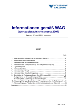 Informationen gem&auml;&szlig; WAG
