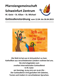 Gottesdienstordnung - Pfarrei Heilig Geist Schweinfurt