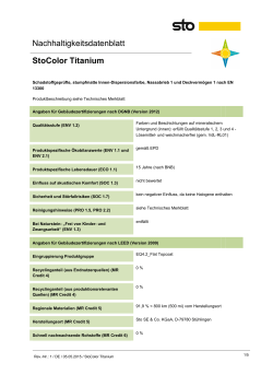 Nachhaltigkeitsdatenblatt StoColor Titanium
