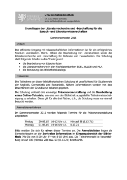 Informationsflyer - Universit&auml;tsbibliothek Wuppertal