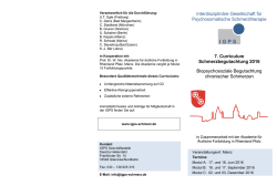 Informationsblatt zu chronischen Schmerzen