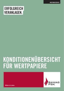 Entgelte und Konditionen für Wertpapiere