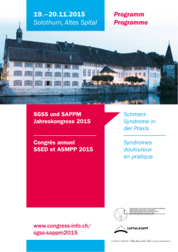 19. – 20.11.2015 Solothurn, Altes Spital Programm Programme