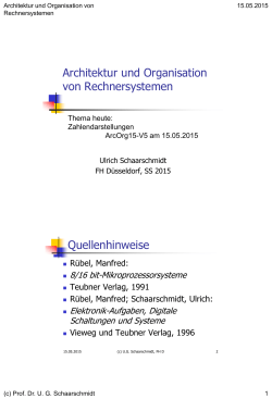 Architektur und Organisation von Rechnersystemen