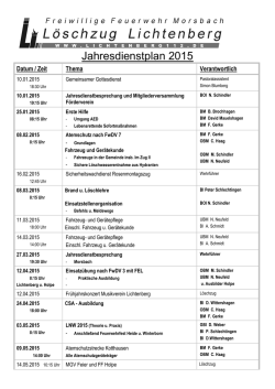 Jahresdienstplan 2015 - L&ouml;schzug Lichtenberg
