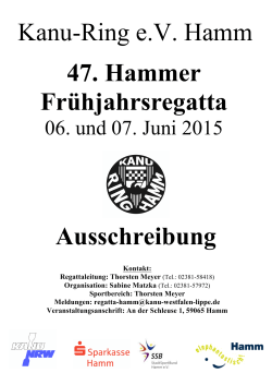 47. Hammer Frühjahrsregatta Ausschreibung Kanu-Ring