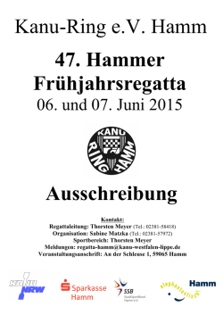 47. Hammer Frühjahrsregatta Ausschreibung Kanu-Ring