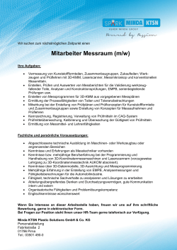 Mitarbeiter Messraum (m/w) - Minda KTSN Plastic Solutions GmbH