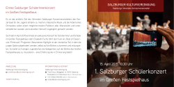 1. Salzburger Schülerkonzert - Salzburger Kulturvereinigung