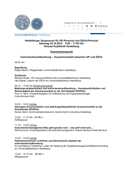 UniversitätsKlinikum Heidelberg Heidelberger Symposium für OP